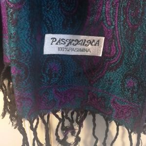 Purple and Teal Pashmina